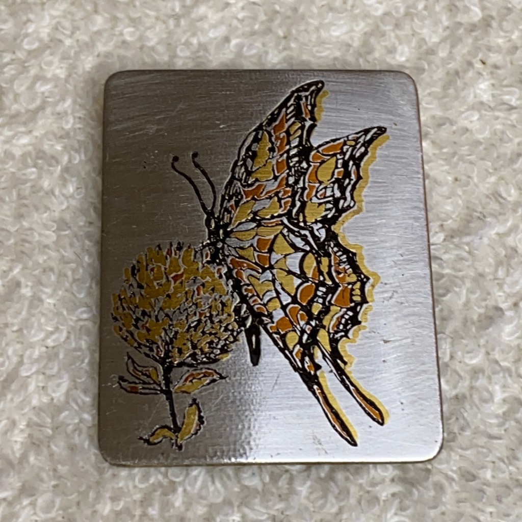 Vintage Reed & Barton Damascene Butterfly Brooch Pendant Combo